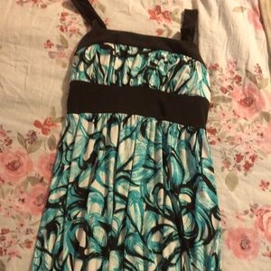 Large mini dress blue and brown